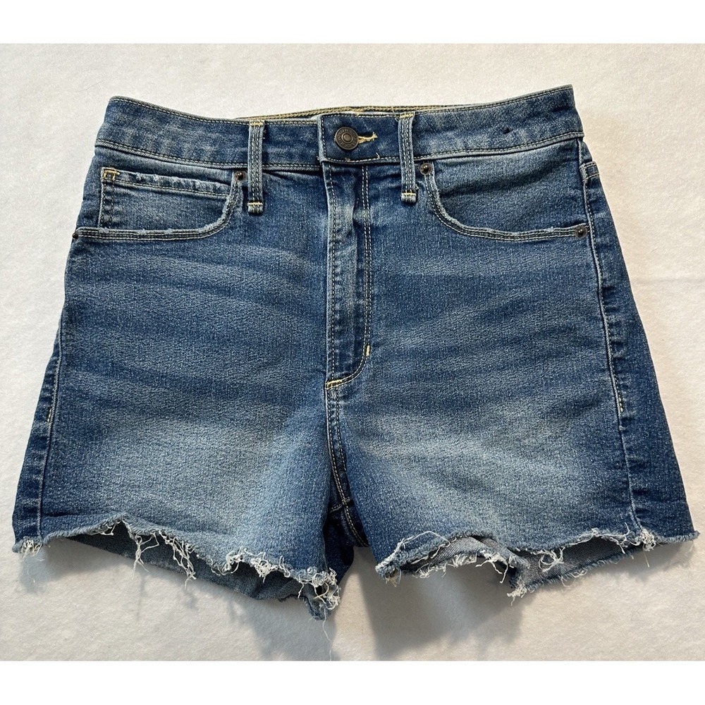 Abercrombie Fitch High Rise‎ Short Womens Size 26 Distressed Denim Frayed Hem